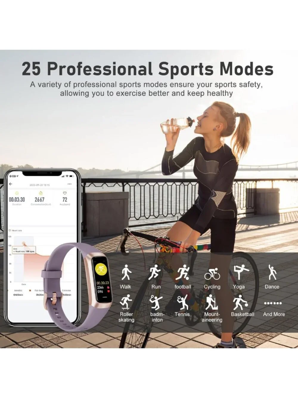Activity Tracker with Heart Rate Monitor, Step Counter, Sleep Monitor & AMOLED